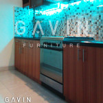 Lemari Dapur Minimalis Finishing HPL Warna Coklat