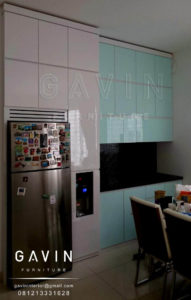 Q2394 design kitchen set minimalis finishing HPL + mika