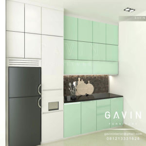 Q2394 design kitchen set minimalis kombinasi warna
