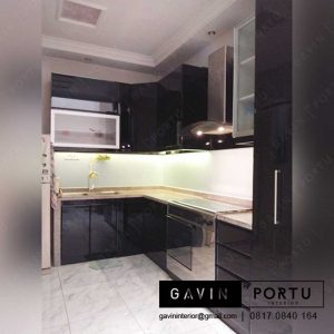 kitchen set bahan anti rayap minimalis duco hitam di Joglo id3230