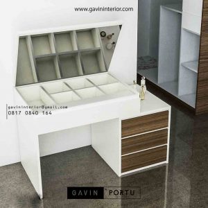 meja rias minimalis warna putih project Green Lake id3482
