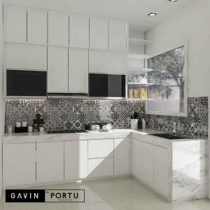 model kitchen set minimalis terbaru letter L by Gavin id3708