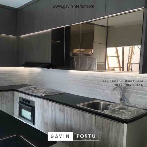 buat kitchen set minimalis modern letter l project di Bekasi id3712