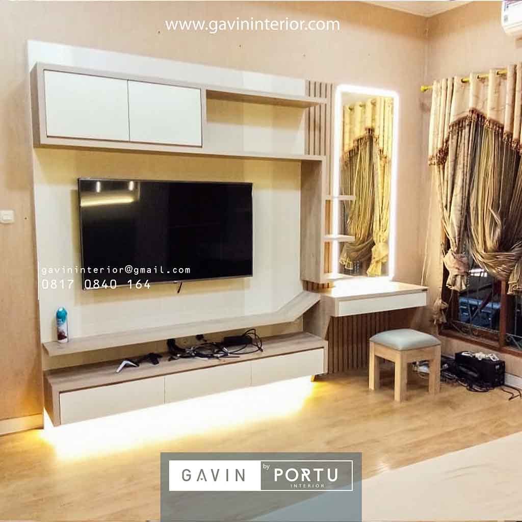 View Detail Produksi Backdrop TV Minimalis HPL Project Meruya Jakarta ... Design Interior