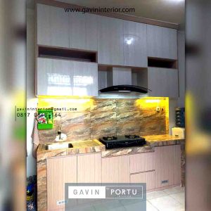 pembuatan kitchen set design minimalis hpl kombinasi di Tanjung Priok id4361