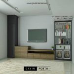 Credenza Tv Mewah Rangan Keluarga Desain Minimalis